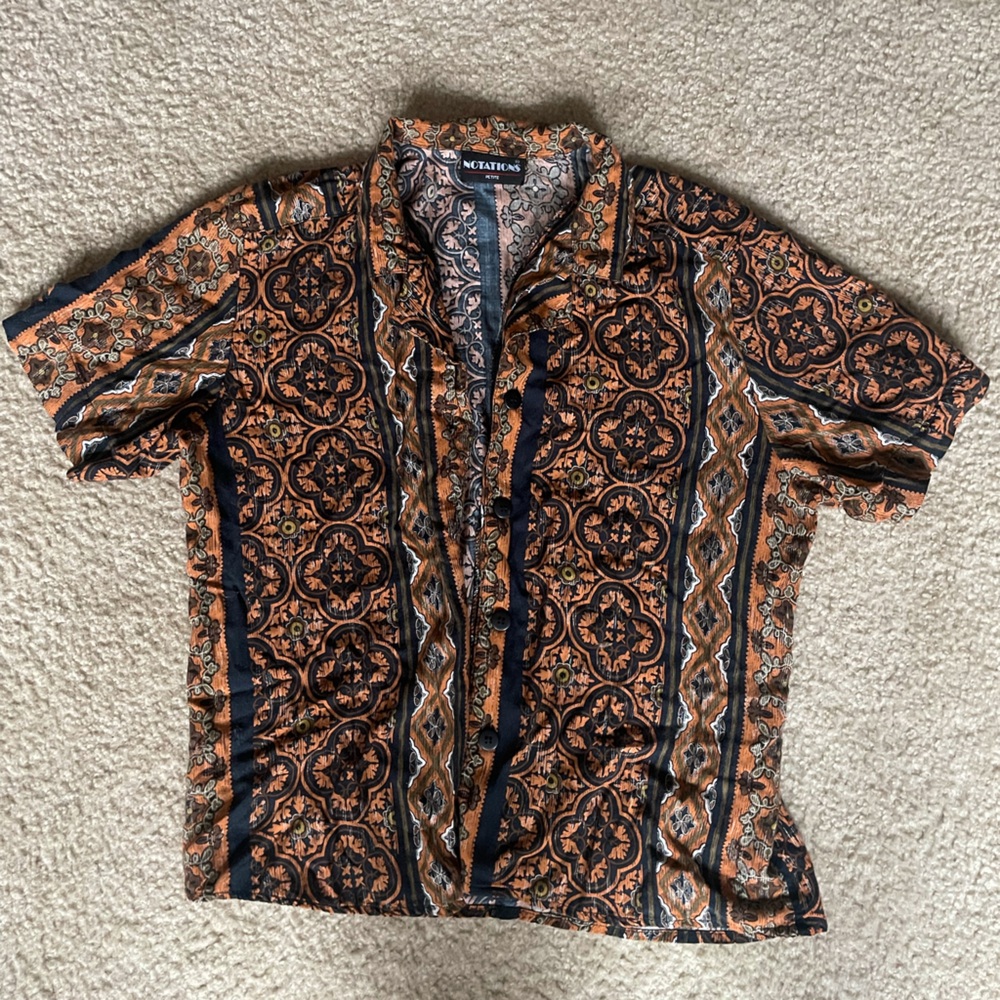 90s Notations Patterned Button Up - image 1